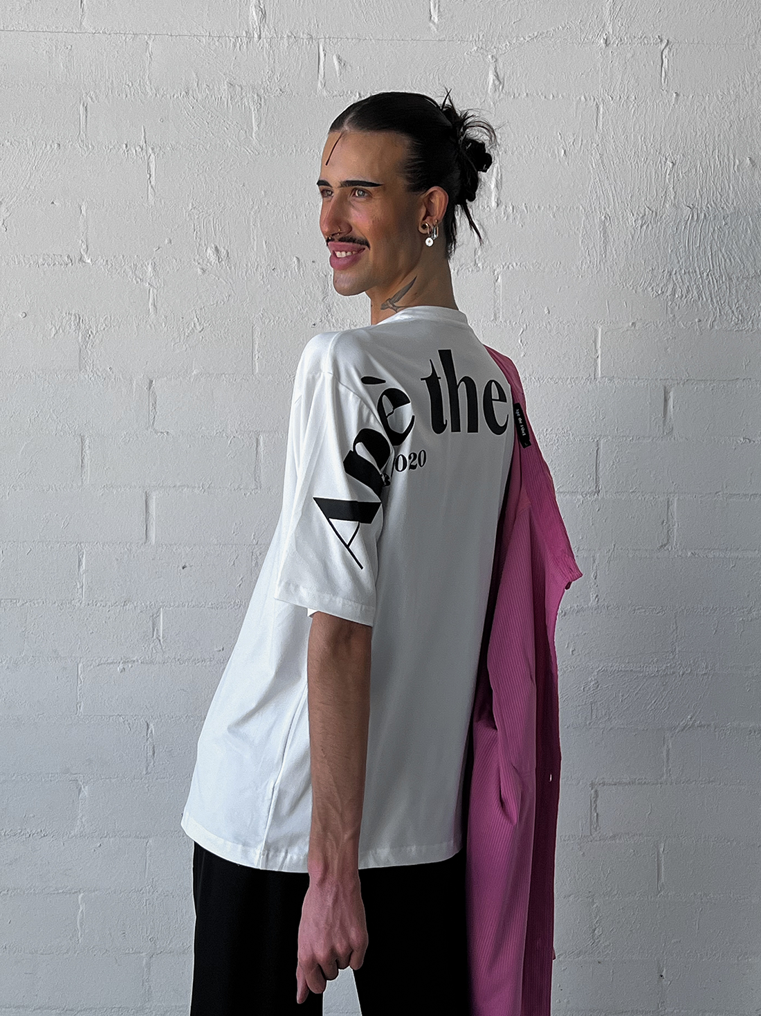 White Oversized Logo Tee