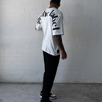 White Oversized Logo Tee