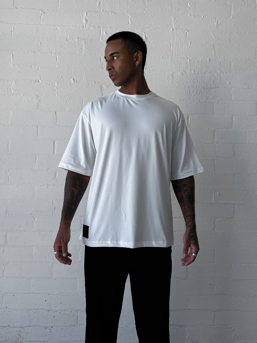 White Oversized Logo Tee