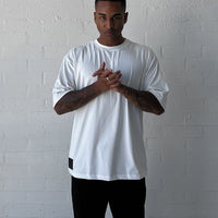 White Oversized Logo Tee