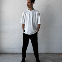 White Oversized Logo Tee