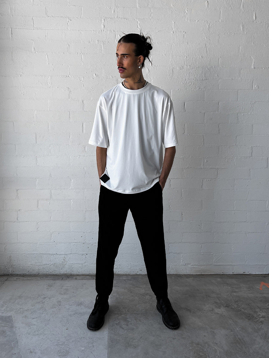 White Oversized Logo Tee