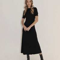 Knit Capped Sleeve Dress