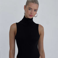 Knit Roll Neck Tank Bodysuit