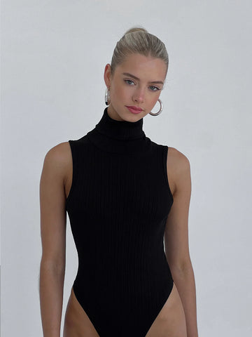 Knit Roll Neck Tank Bodysuit