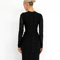 Mesh Long Sleeve Dress