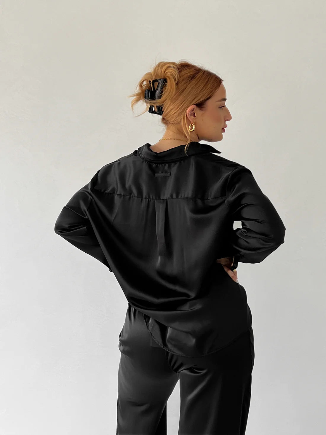 Long Sleeved Satin Shirt