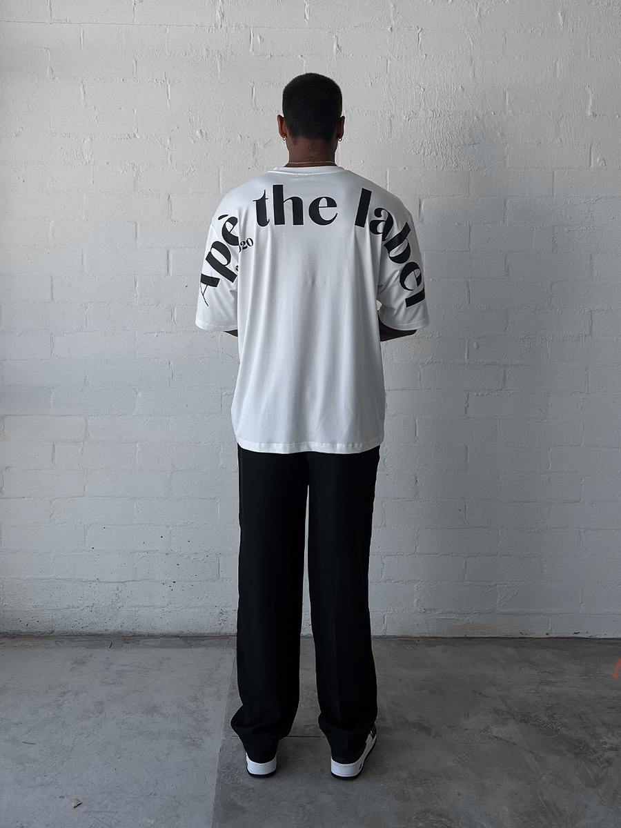 White Oversized Logo Tee