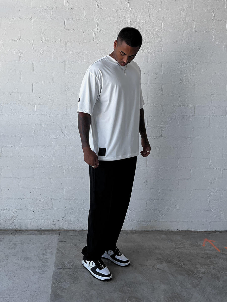 White Oversized Logo Tee