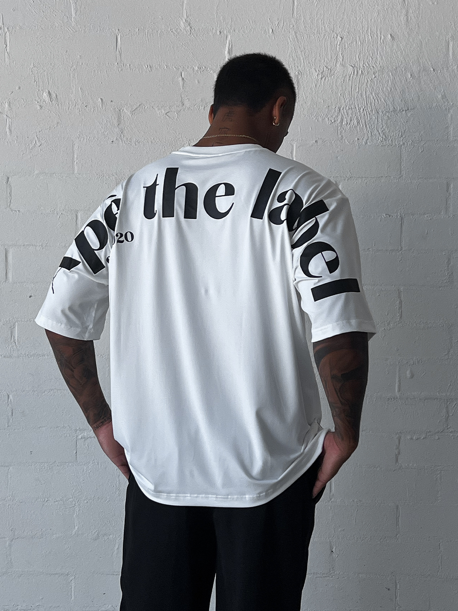 White Oversized Logo Tee