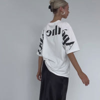 White Oversized Logo Tee