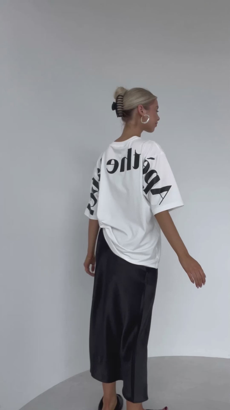 White Oversized Logo Tee